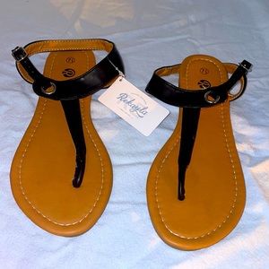 Black strap sandals